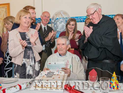 Fr. John Meagher OSA photographed on the occasion of his 100th Birthday with with family and friends at St. Augustine's, Ballyboden, Dublin, on Tuesday, September 20, 2016.